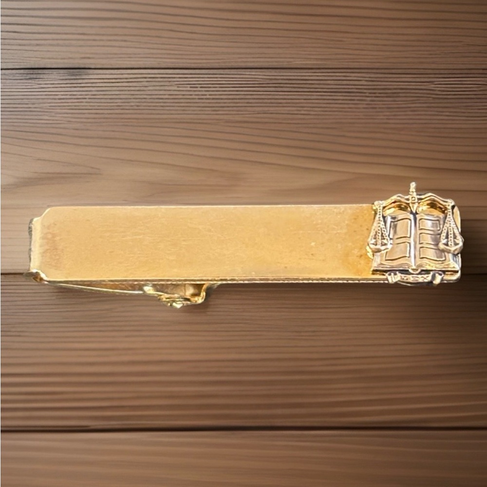 1950s 1960s Libra Scales of Justice Lawyer Religious MCM Vintage Tie Clip Bar